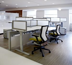 Open Office Untethered Environment Featuring KI Furniture